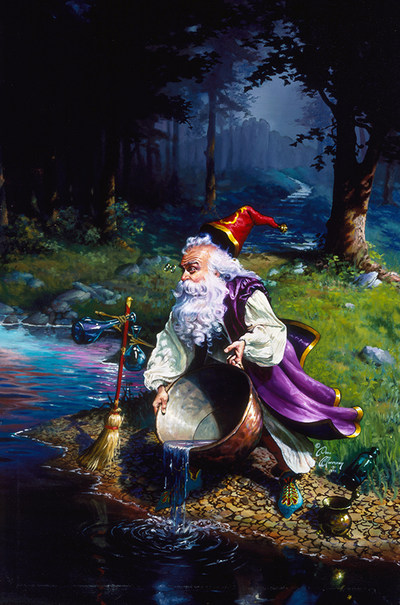 DM2 – Surprised Wizard with Washbucket © Dean Morrissey