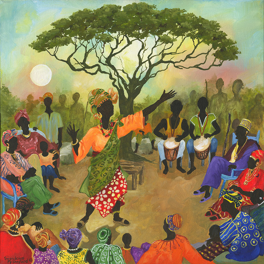 GM – African Series IX – Storyteller © Gwendolyn McShepard
