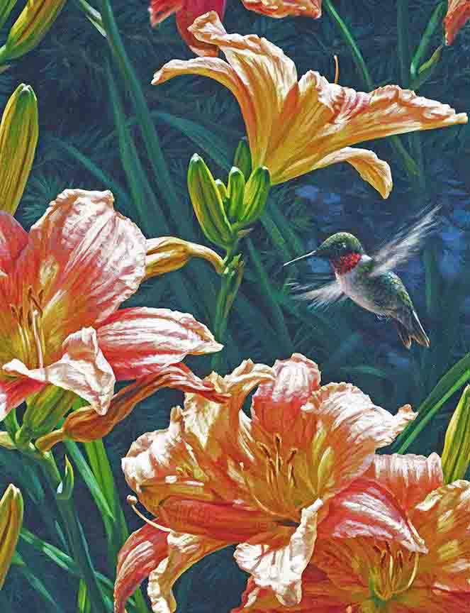 BH2 – Songbirds – Sundancer – Ruby-throated Hummingbird (detail) © Beth Hoselton