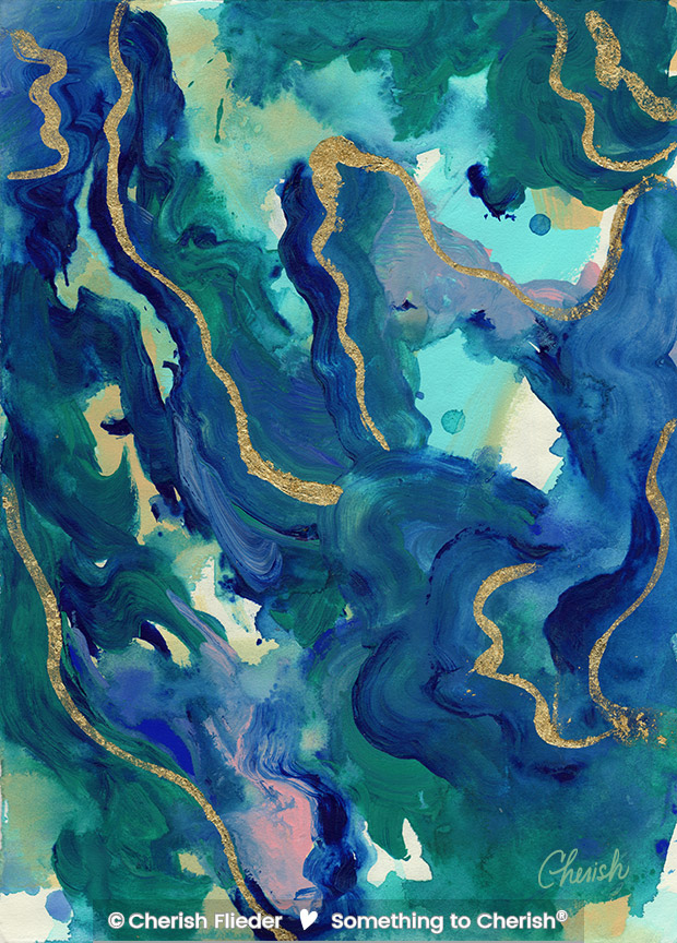 CF – Abstract C1615-01 Marble Cove Aqua © Cherish Flieder