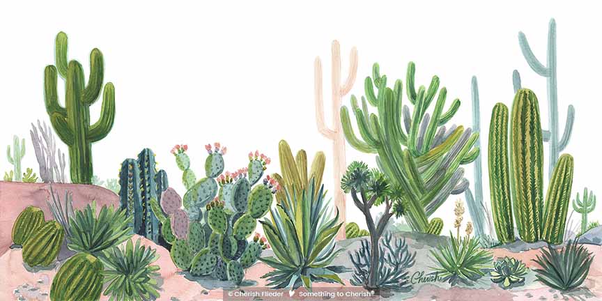 CF – Desert C1709-01 Desert Cactus Landscape © Cherish Flieder