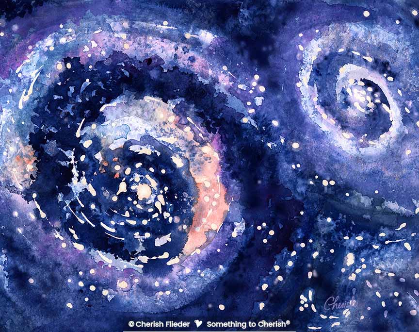CF – Elements – Cosmos C1812-01 Cosmos Sister Galaxies Elements © Cherish Flieder
