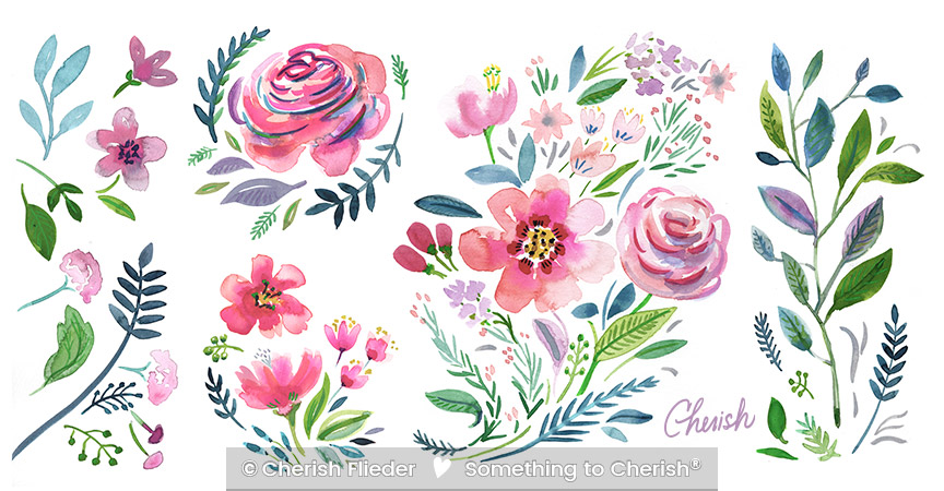 CF – Floral C1707-03-04 Soft Florals Thinking of You © Cherish Flieder
