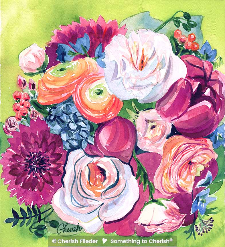 CF – Floral C1707-13 Bloom Brignt Corrie’s Bouquet © Cherish Flieder