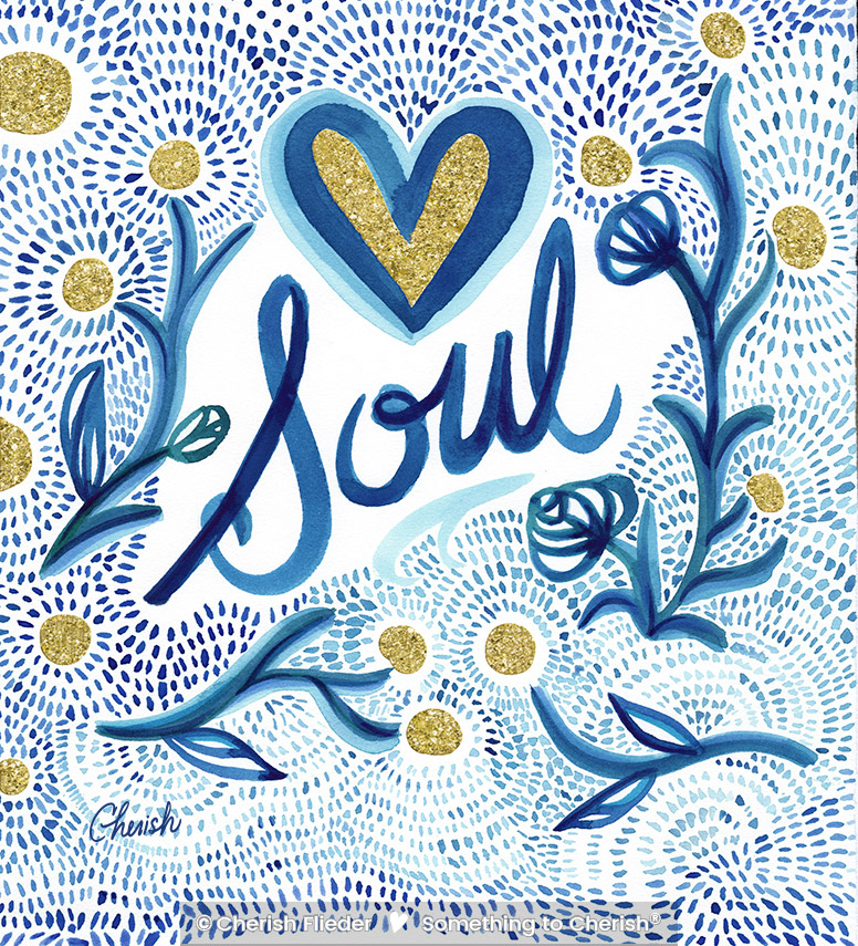 CF – Painted Designs C1706-03b Inky Blues Heart and Soul Gold © Cherish Flieder
