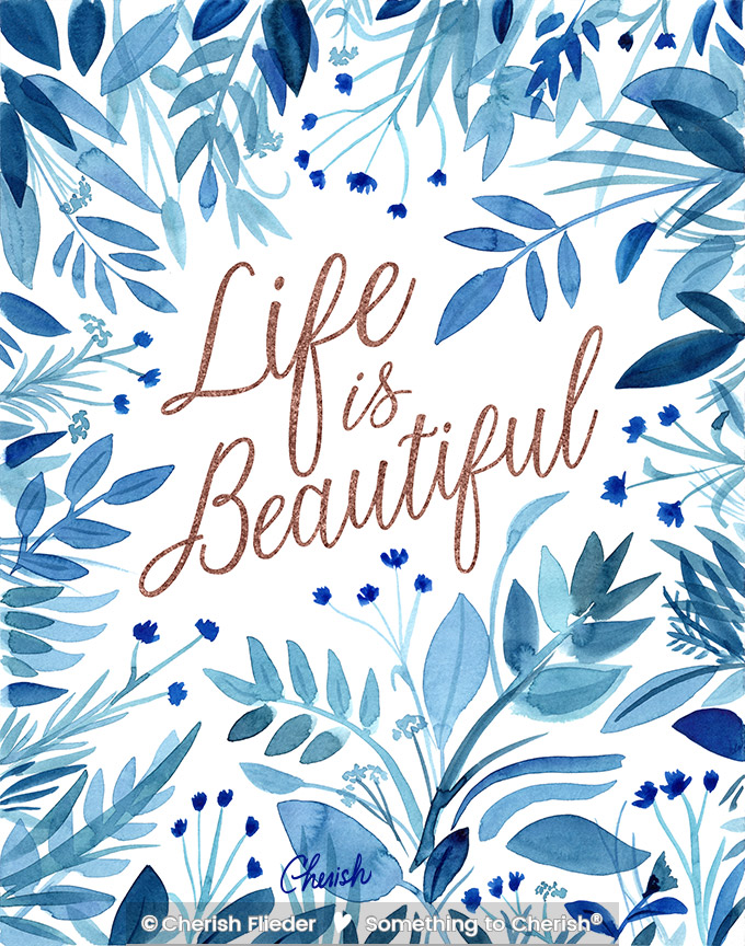 CF – Painted Designs C1708-03a Blueberry Blush Life is Beautiful Inky Blues © Cherish Flieder