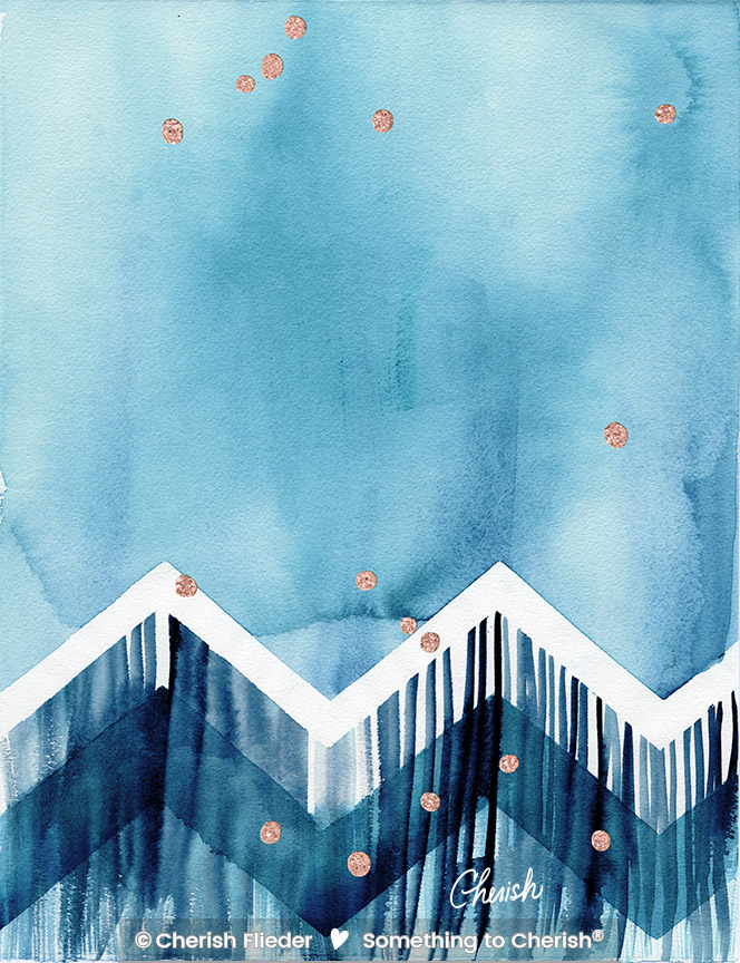 CF – Painted Designs C1708-06a Blueberry Blush Mountainscape Inky Blues © Cherish Flieder