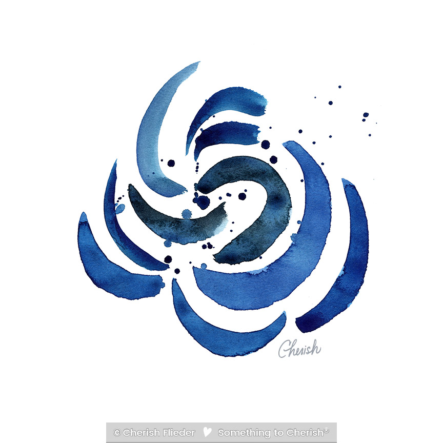 CF – Painted Designs C1708-17 Blueberry Blush Motif © Cherish Flieder