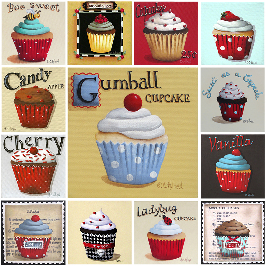 CH – Sweets – A Cupcake Collage Red © Catherine Holman