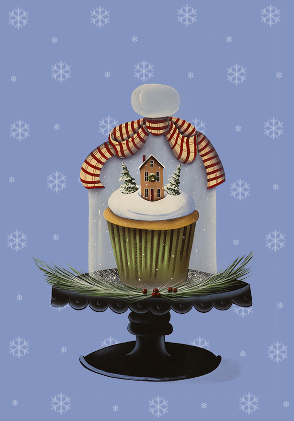 CH – Sweets – Fruitcake Cupcake with Snowflakes © Catherine Holman
