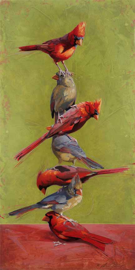 AD – Totem I Stacked Cardinals © Andrew Denman