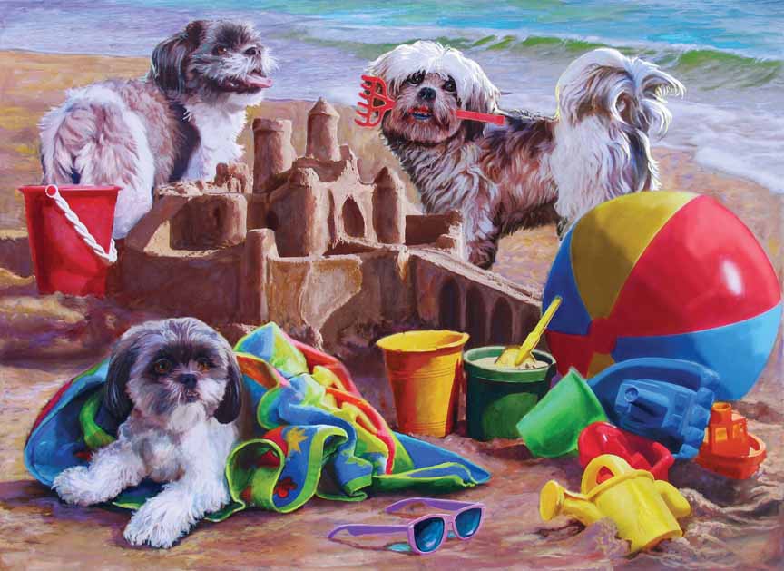 CHIC – Beach Puppies © Cobble Hill Puzzle Company