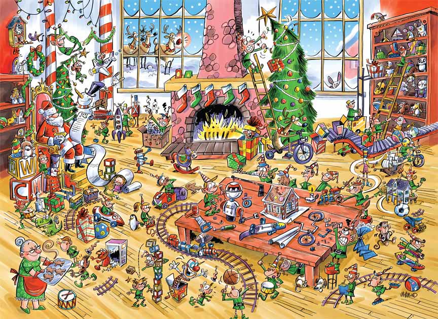CHIC – Doodle Town – Santa’s Workshop 53506 © Cobble Hill Puzzle Company