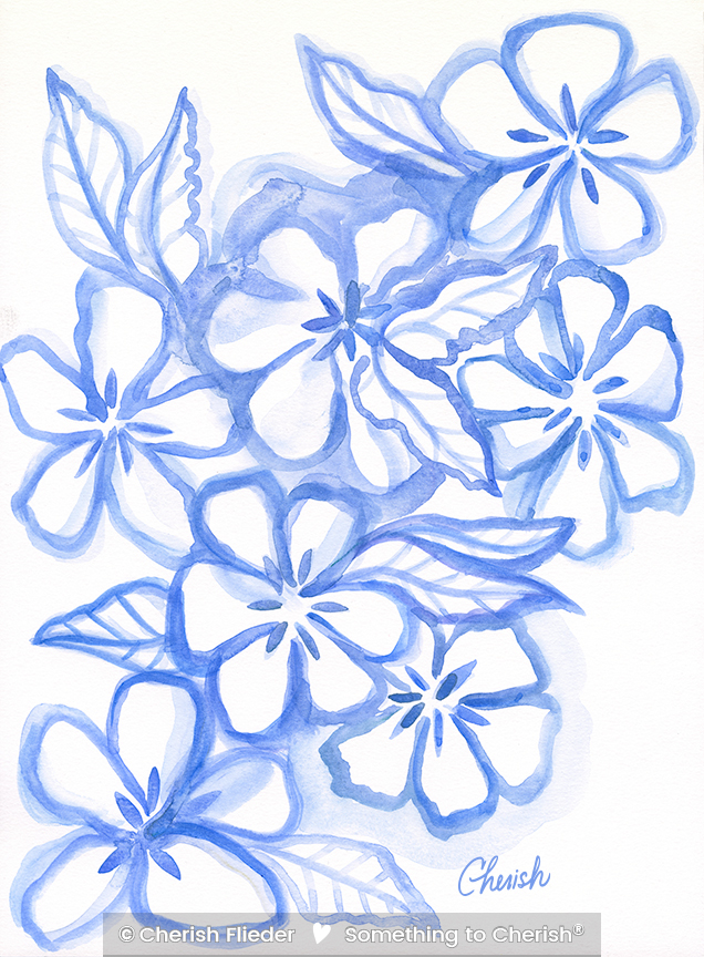CF – Floral C2213 Periviolet Charm Floral Blue © Cherish Flieder
