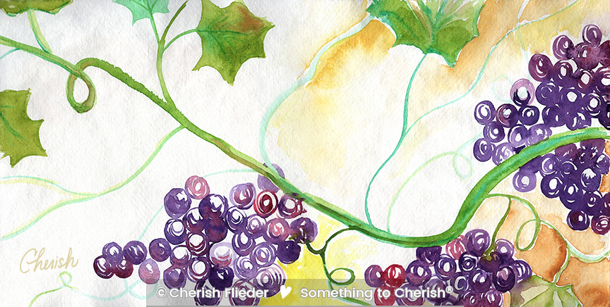 CF – Fruit C1714 Grapevine Love Journal Page Yeshua Collection © Cherish Flieder
