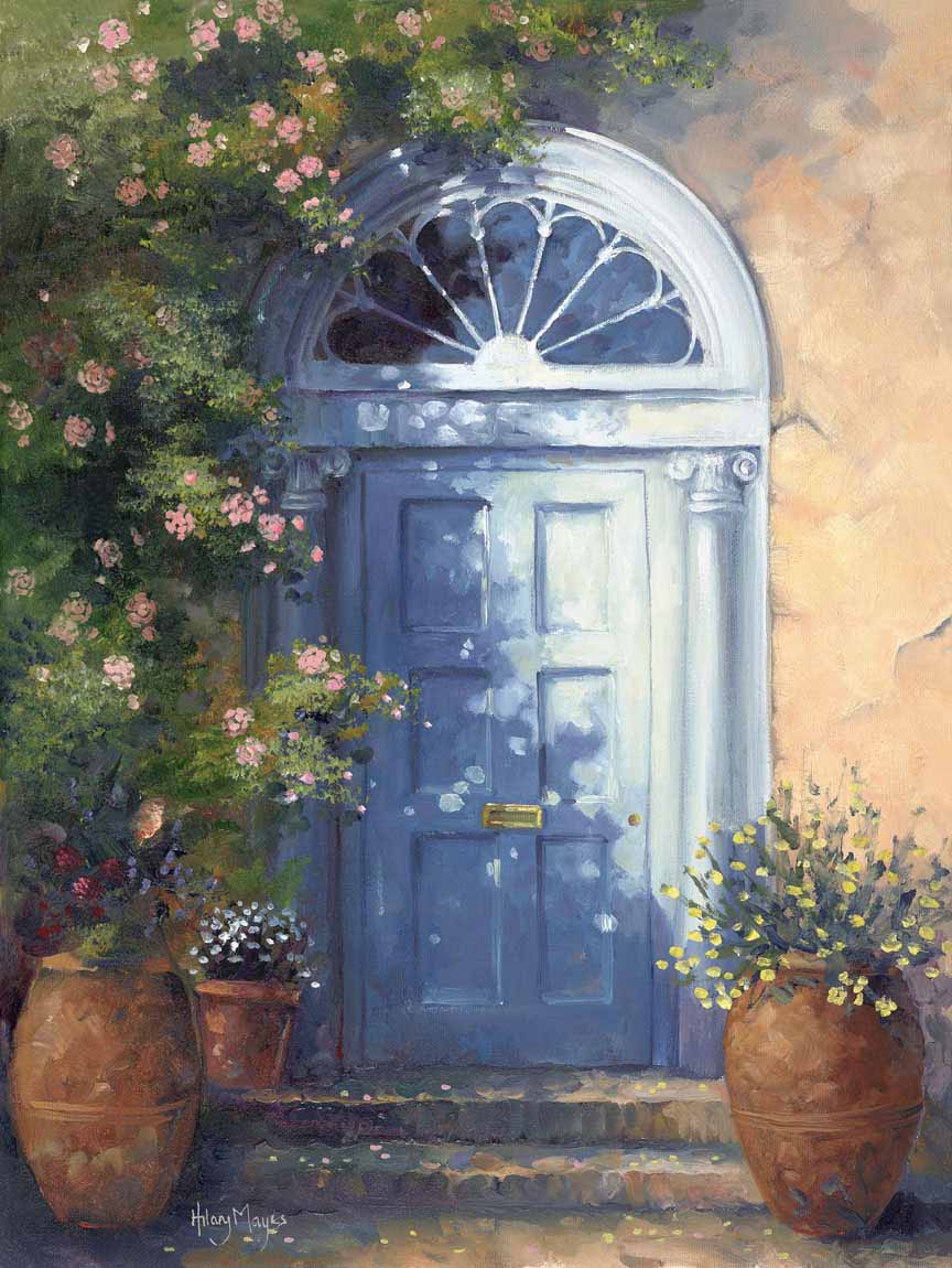 HM – Doors – Door and Three Pots © Hilary Mayes