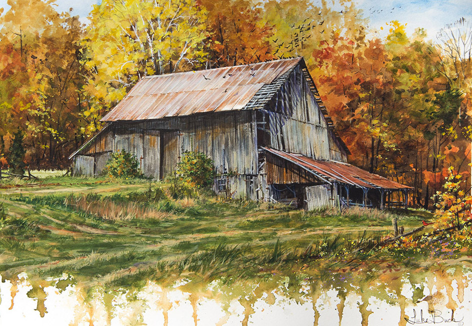 LB – Rural America – Autumn Years, Getty Creek Rd Barn 1342 C © Luke Buck