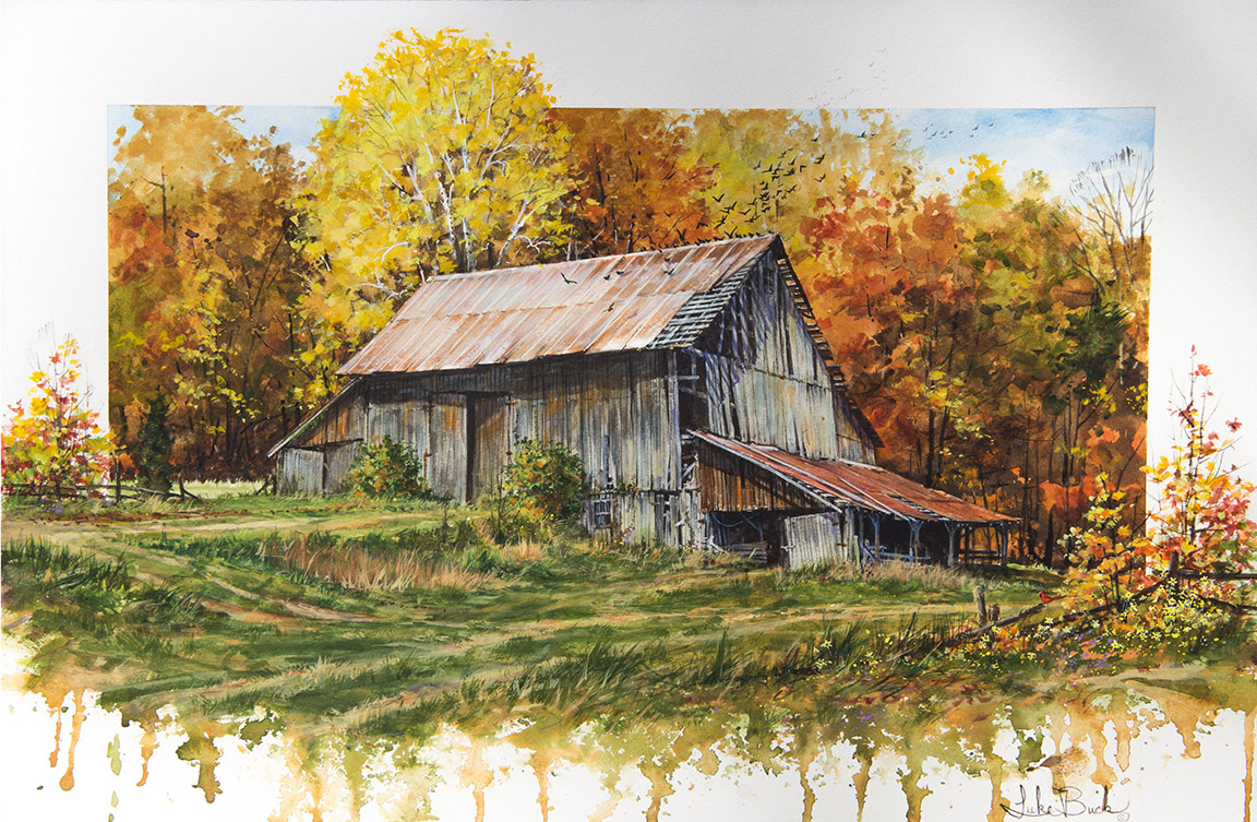 LB – Rural America – Autumn Years, Getty Creek Rd Barn 1342 © Luke Buck