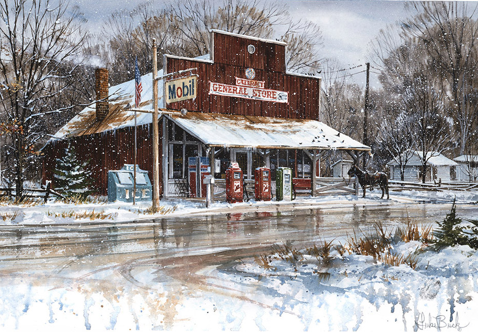 LB – Rural America – Cataract General Store, Snow 9812 C © Luke Buck