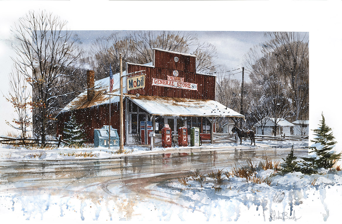 LB – Rural America – Cataract General Store, Snow 9812 © Luke Buck