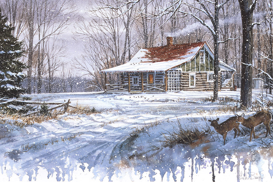 LB – Rural America – Grandpa Bucks Cabin in the Snow 9914 C © Luke Buck