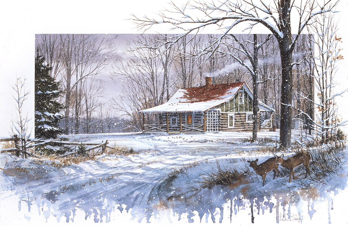 LB – Rural America – Grandpa Bucks Cabin in the Snow 9914 © Luke Buck