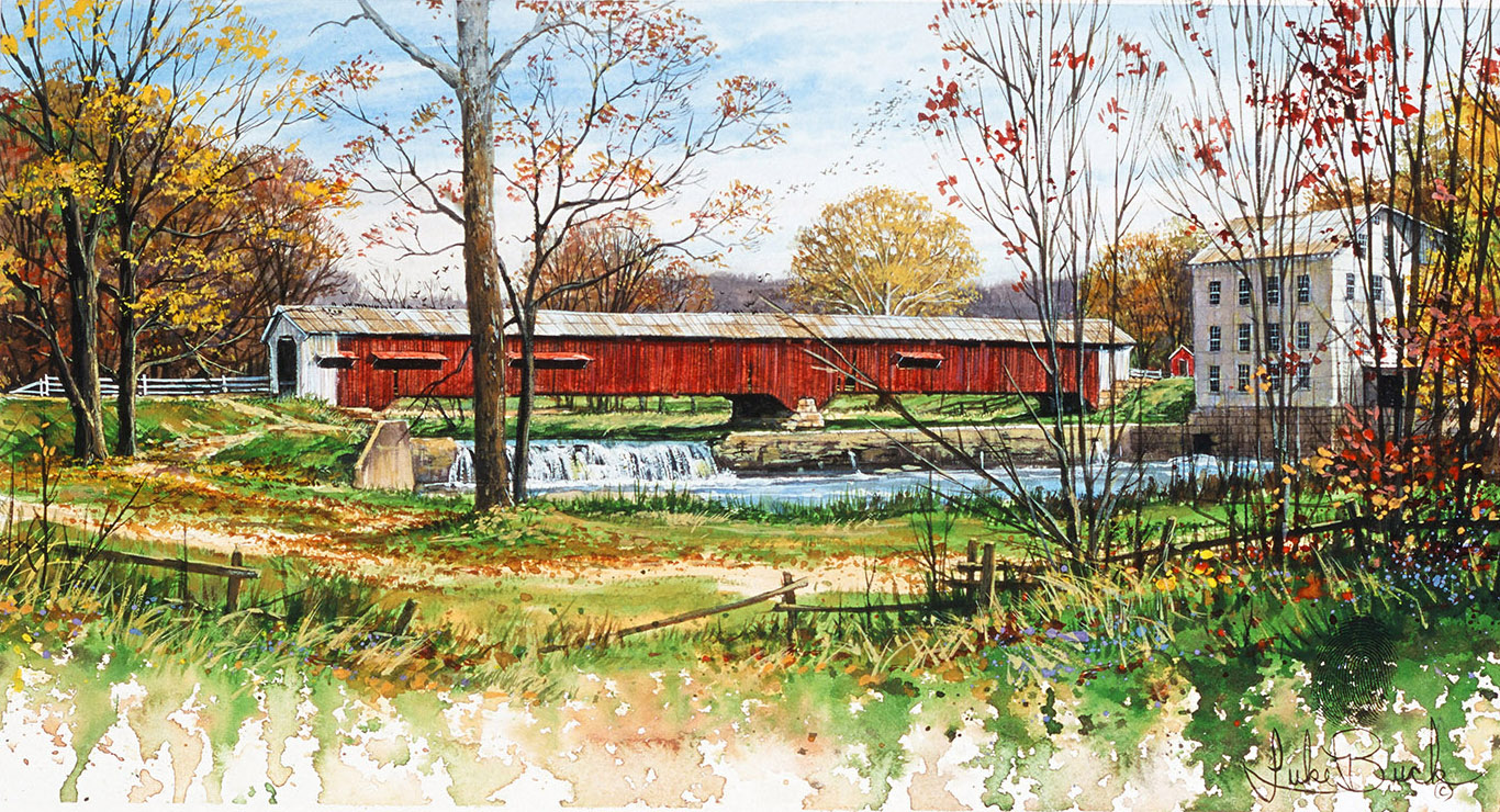 LB – Rural America – The Bridgeton Bridge and Mill C © Luke Buck