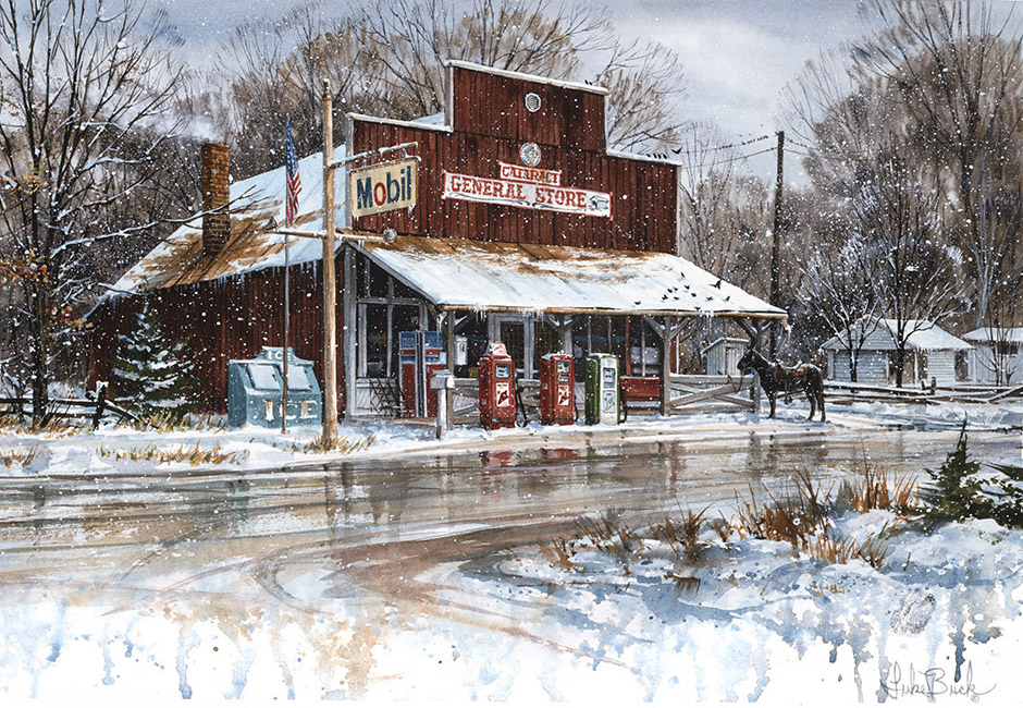 LB – Rural America – Winter at Cataract General Store 9812 C © Luke Buck