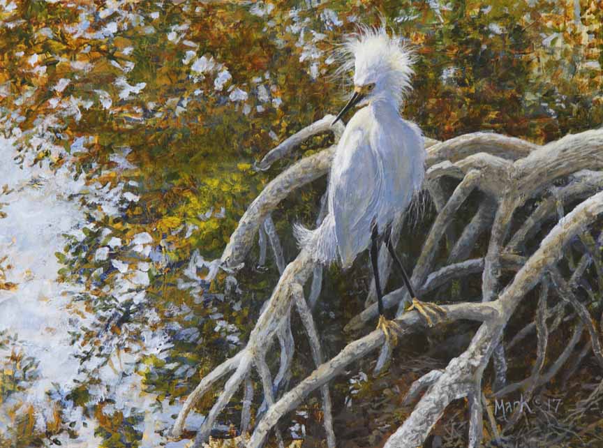 LMF – Egret in Fall © Laura Mark-Finberg