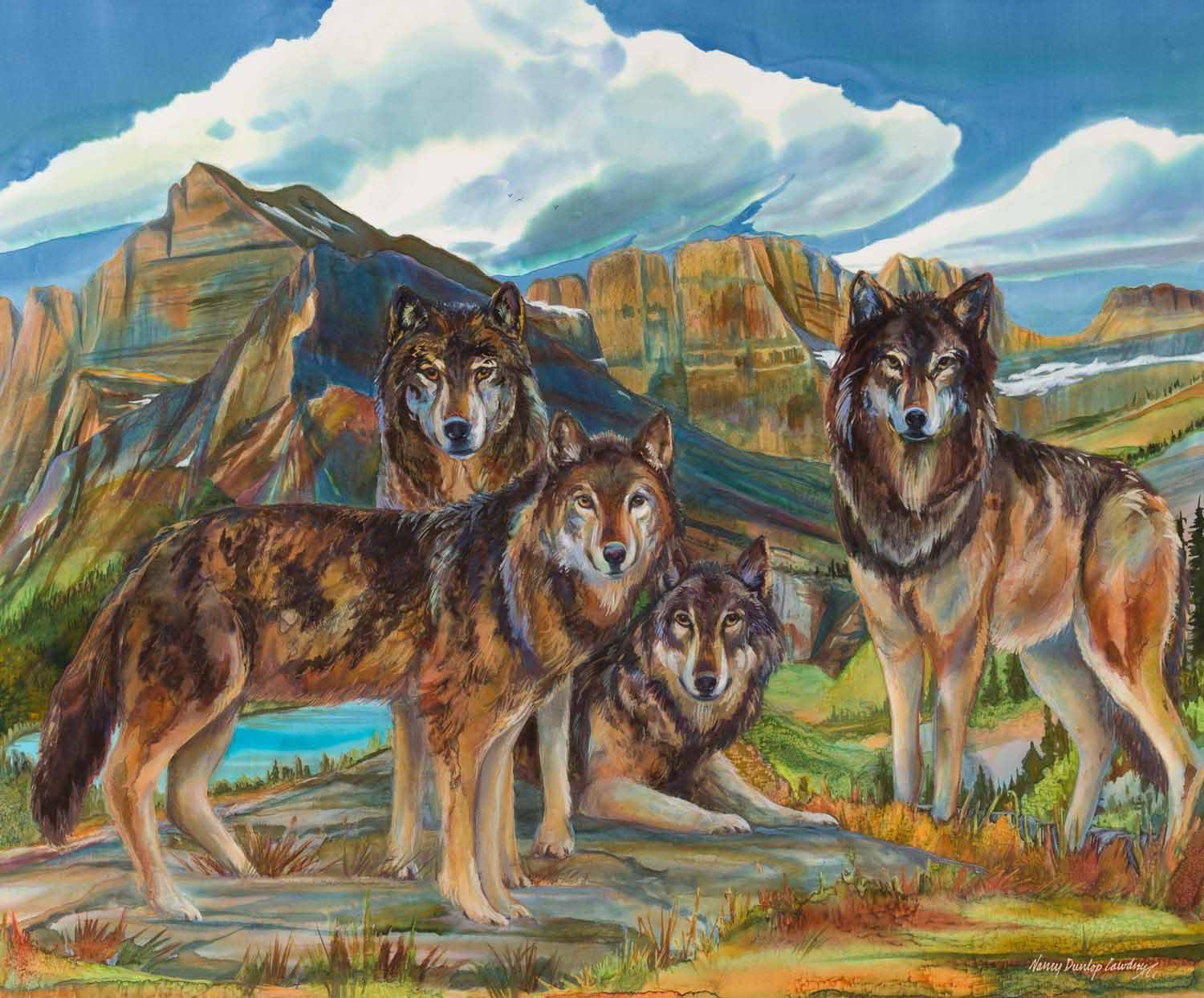 NDC – High Country Wolf Pack © Nancy Dunlop Cawdrey
