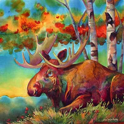 NDC – Paint Brush Moose © Nancy Dunlop Cawdrey