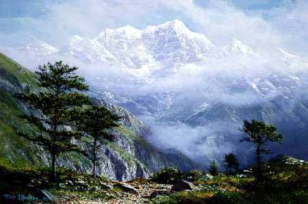 PE – Himalayas, Nepal by Peter Ellenshaw #1770 © Ellenshaw.com