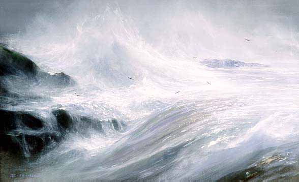 PE – Storm off Irish Coast by Peter Ellenshaw #2039 © Ellenshaw.com