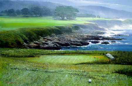 PE – The 17th Hole at Cypress Point Golf Club by Peter Ellenshaw #2104 © Ellenshaw.com
