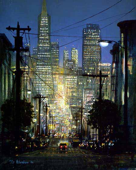 PE – The Glow of San Francisco by Peter Ellenshaw #1708 © Ellenshaw.com