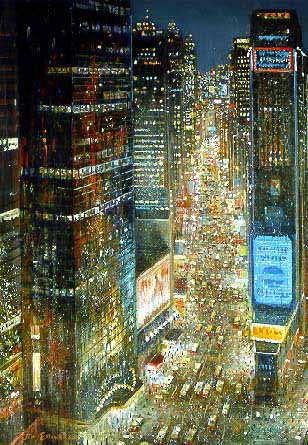 PE – Times Square At Night by Peter Ellenshaw #2025 © Ellenshaw.com