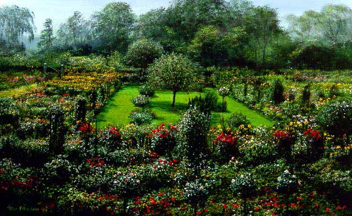 PE – View of Garden from Monet’s Bedroom by Peter Ellenshaw #1727 © Ellenshaw.com