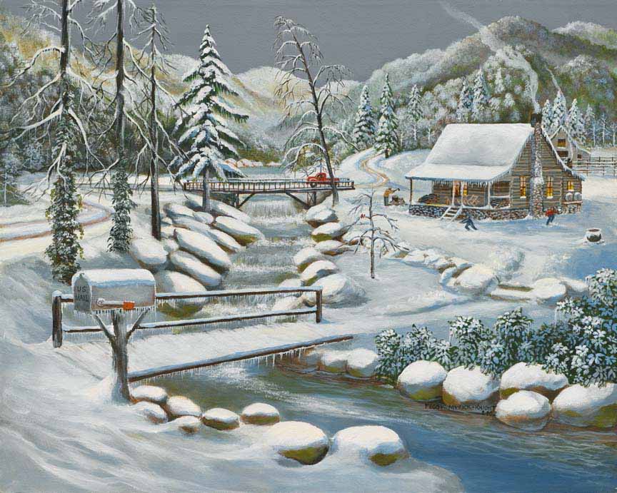 PMK – Cabin – Winter Season by Peggy Myrick Knight © Southern Touch Crafters, LLC