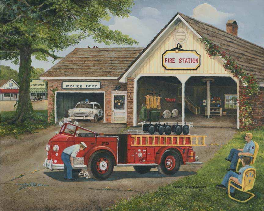 PMK – The Fire Station by Peggy Myrick Knight © Southern Touch Crafters, LLC
