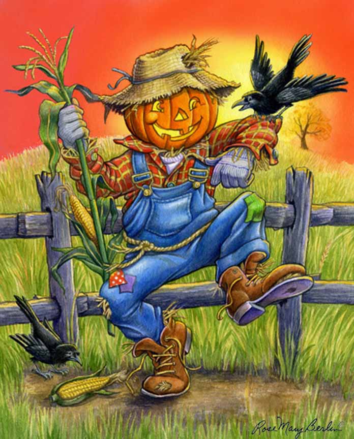 RMB – Halloween – Scarecrow – Pumpkin © Rose Mary Berlin