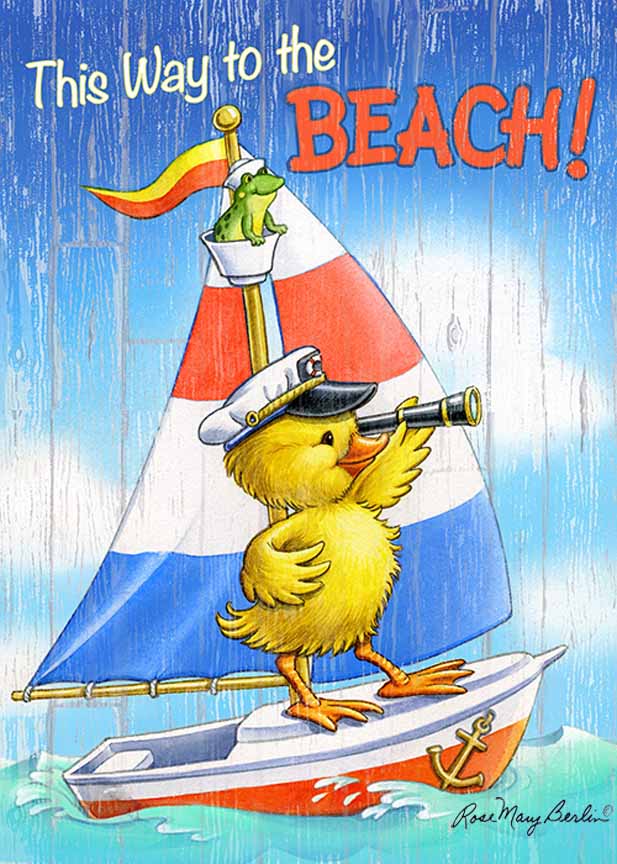 RMB – Kids Illustration – Duck Sailor – This Way to the Beach © Rose Mary Berlin