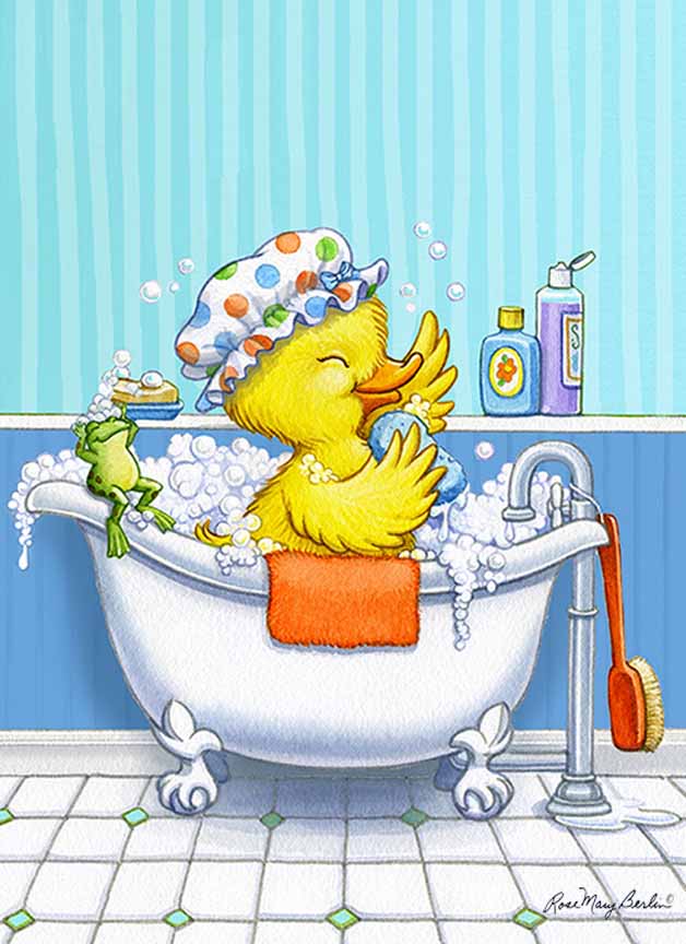 RMB – Kids Illustration – Duck in the Tub © Rose Mary Berlin