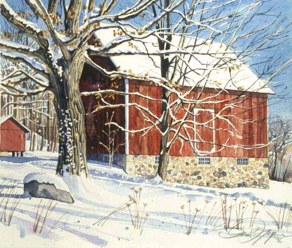 SM – Red Barn in Winter © Stan Myers