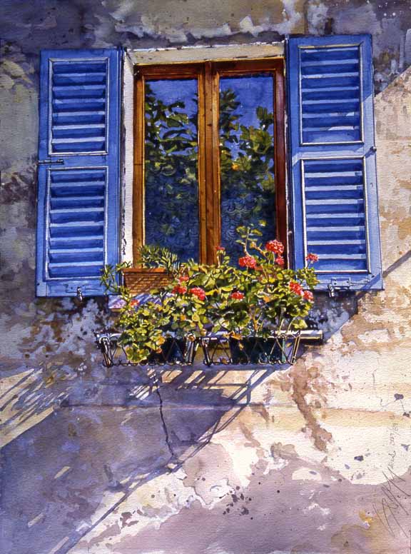 SM – Window with Blue Shutters © Stan Myers