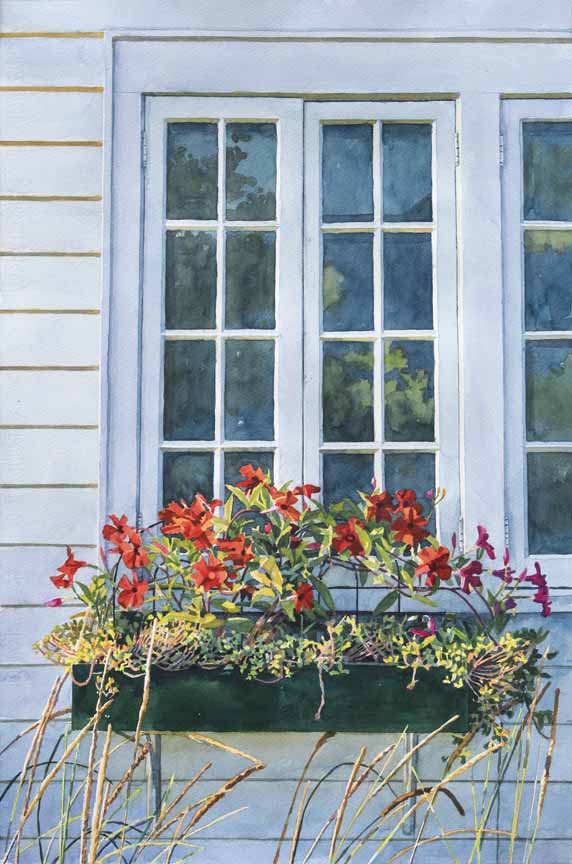 SM – Window with Mandevilla © Stan Myers