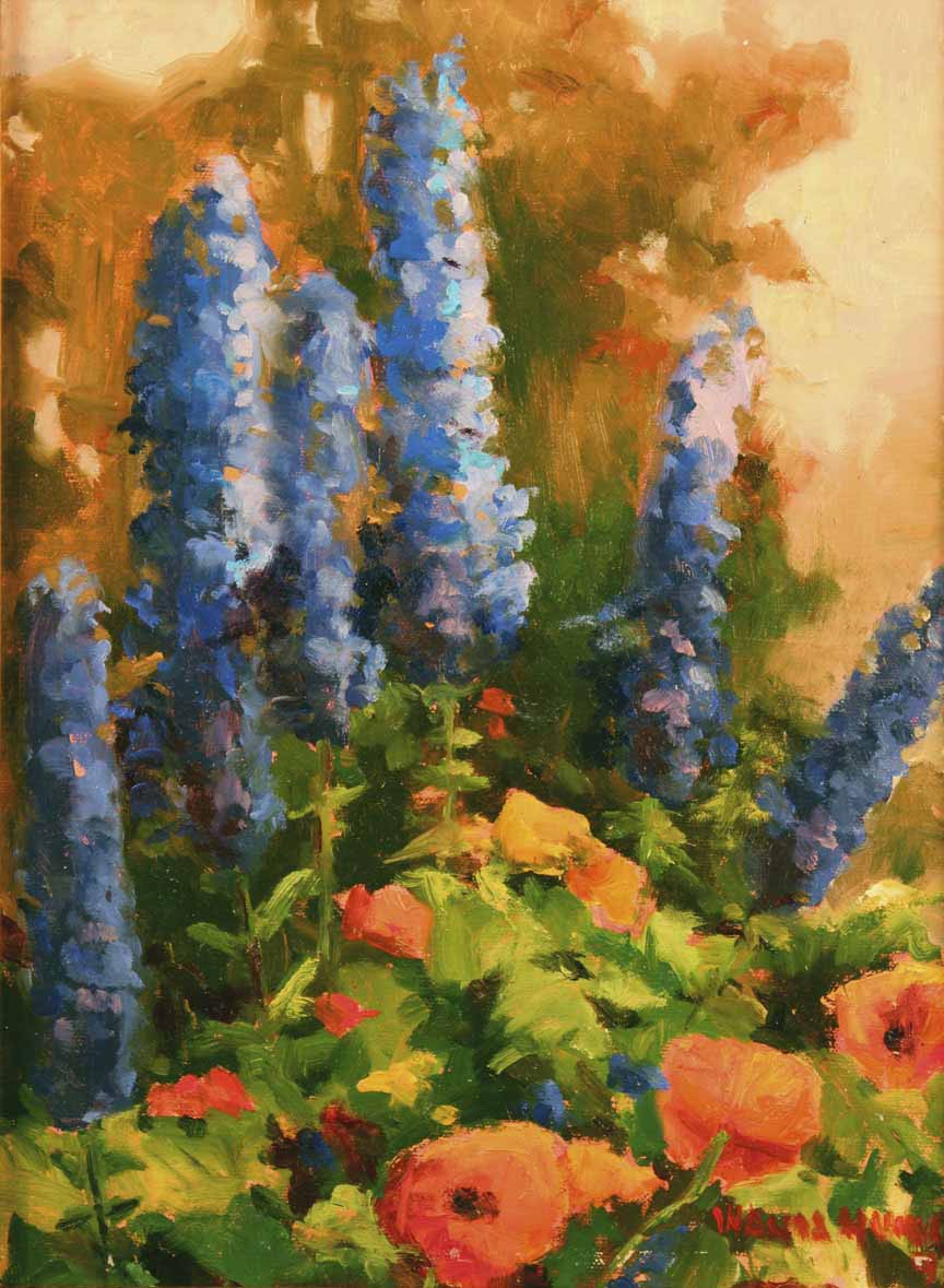 WM – 2Garden and Floral – Delphiniums and Poppies © Wanda Mumm