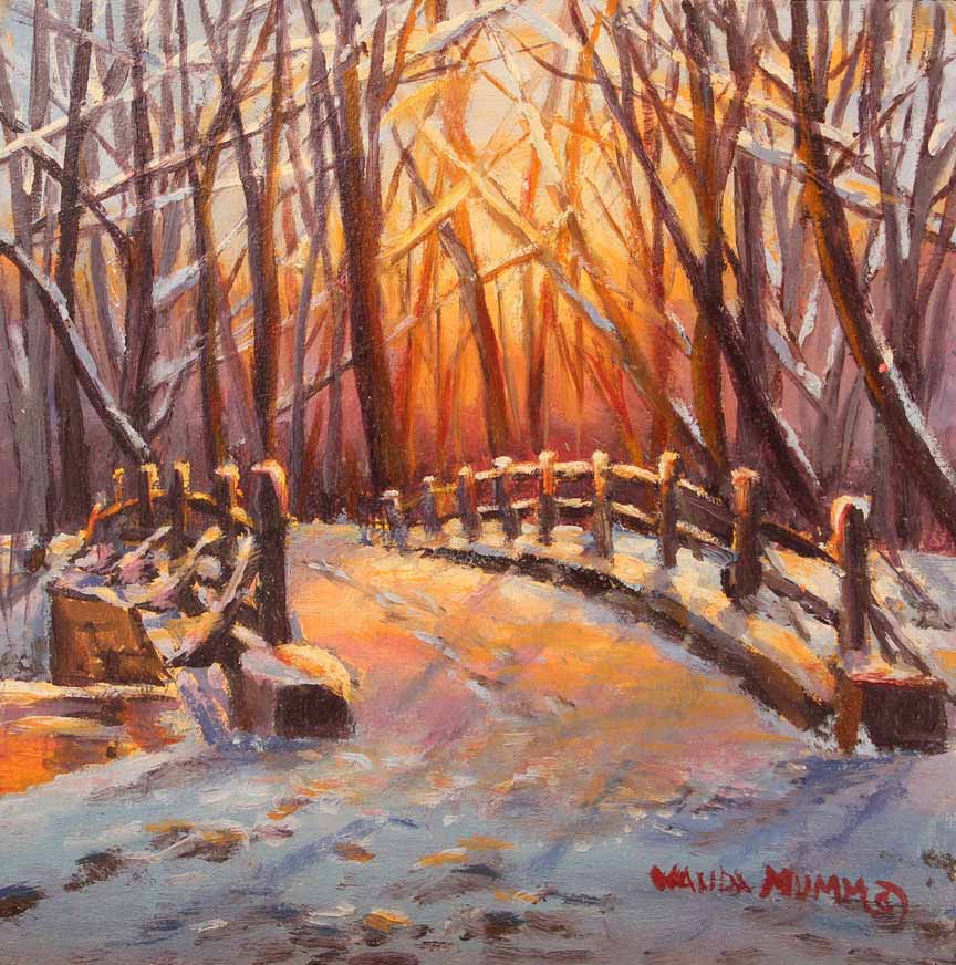 WM – 4Landscape -Winter Glow Bridge © Wanda Mumm