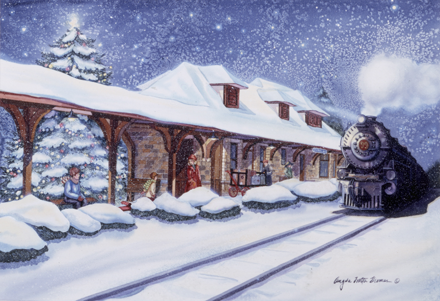 ATT – Christmas – Pulling in the Station © Angela Trotta Thomas