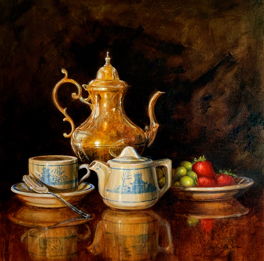 ATT – Still Life – Tea and Strawberries © Angela Trotta Thomas