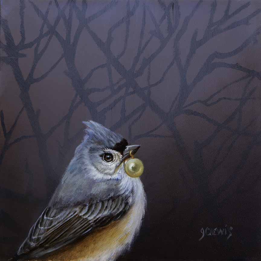 JQL – Titmouse with Pearl Study © Jhenna Quinn Lewis